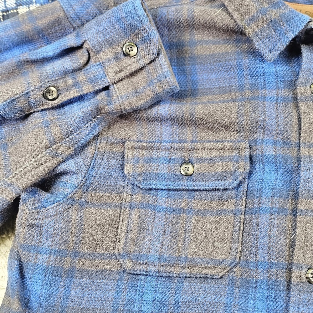 Orvis Shirts Mens Large Lot 2 Blue Plaid Flannel Long Sleeve Button Up Outdoor - Picture 4 of 14